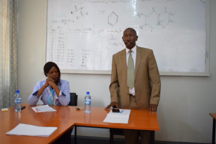 Prof. Kariuki, Chairman, Dept of Chemistry giving his closing remarks