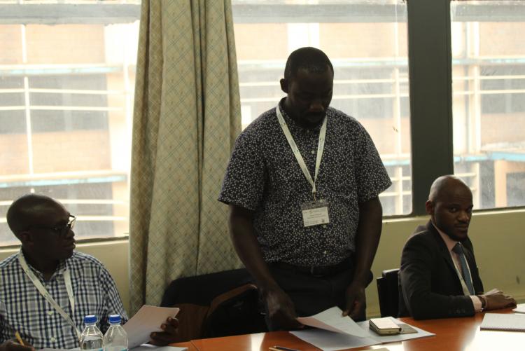 Participant from Uganda sharing his expectation with the facilitators from the training