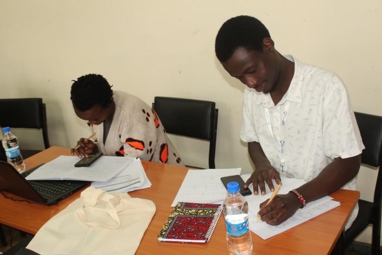 Participants during day two of the training