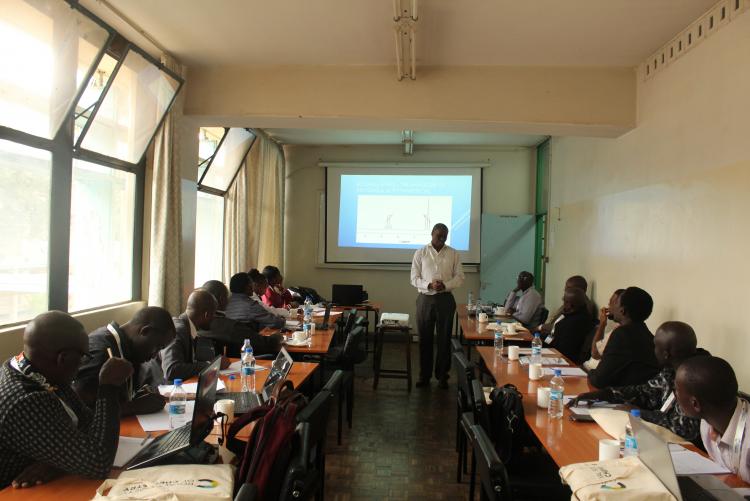 Dr. Mwaniki's presentation on day four of the training
