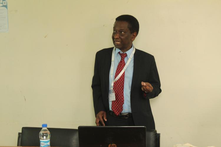 Prof. Onyari during day five of the training