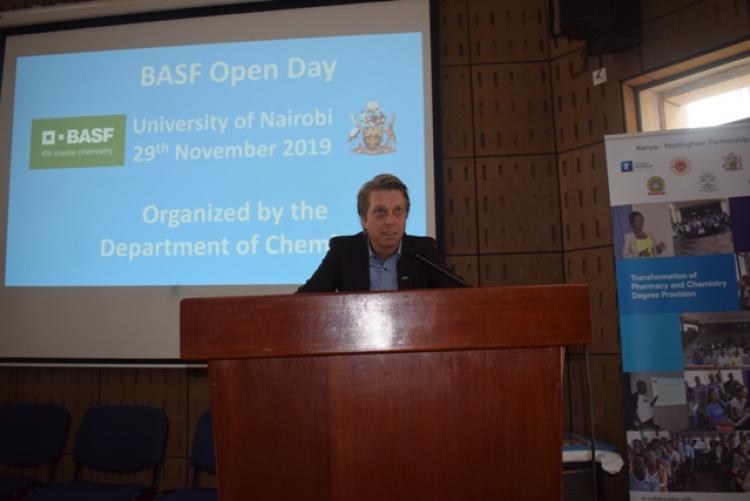 Dr Michael Gotsche, Vice President & M.D East Africa, BASF giving his opening remarks