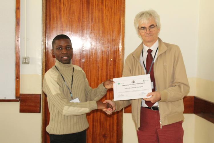 Mr. Erick, MSc. Env. Chemistry student receives his certificate