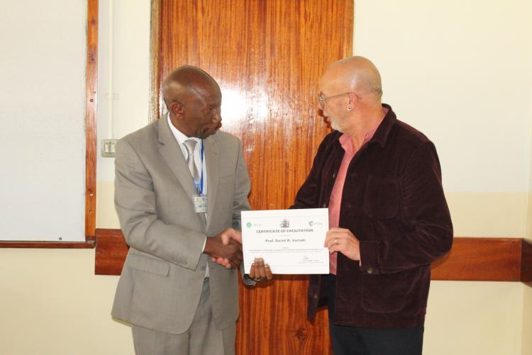 Chairman, Chemistry receives his certificate