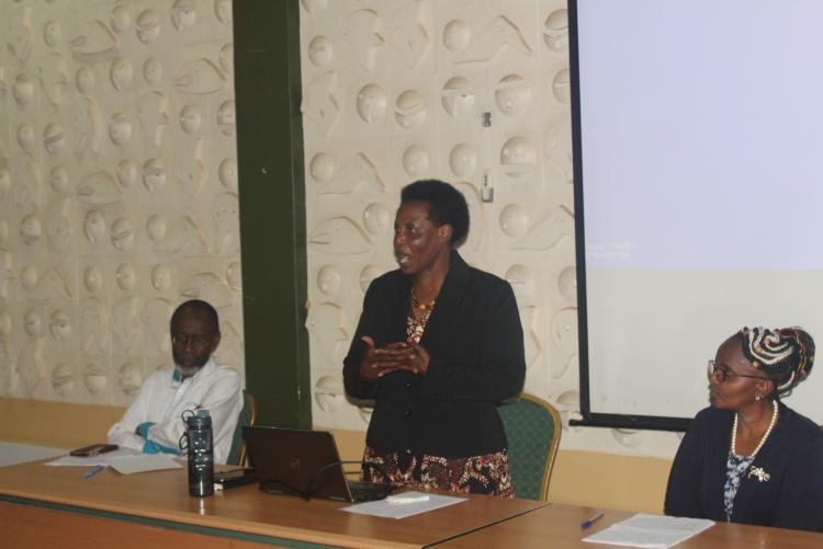 Project Leader, Ken-01, Prof. L.W. Njenga giving her opening remarks.
