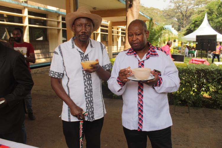 Prof. Kariuki with Dr. Gichaba during the cultural day