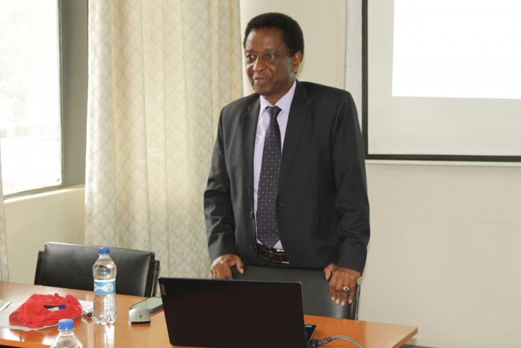 Prof. John Onyari's presentation on Day 5 of the workshop.