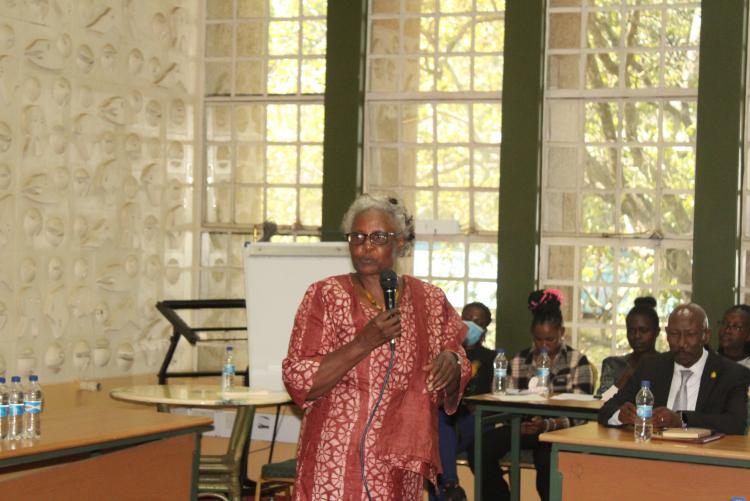 Prof. L. Njenga giving her remarks.